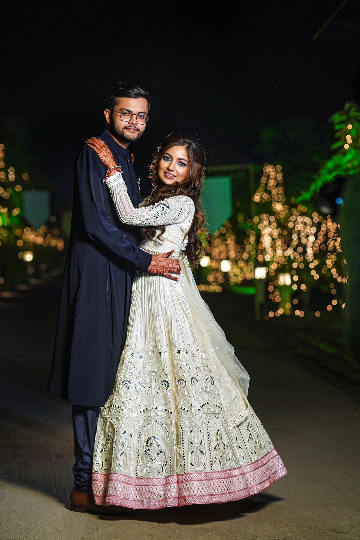 White Appliqué Lehenga