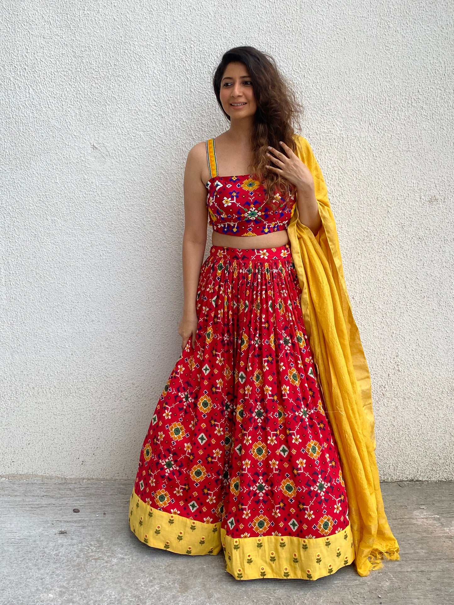 Red lehenga