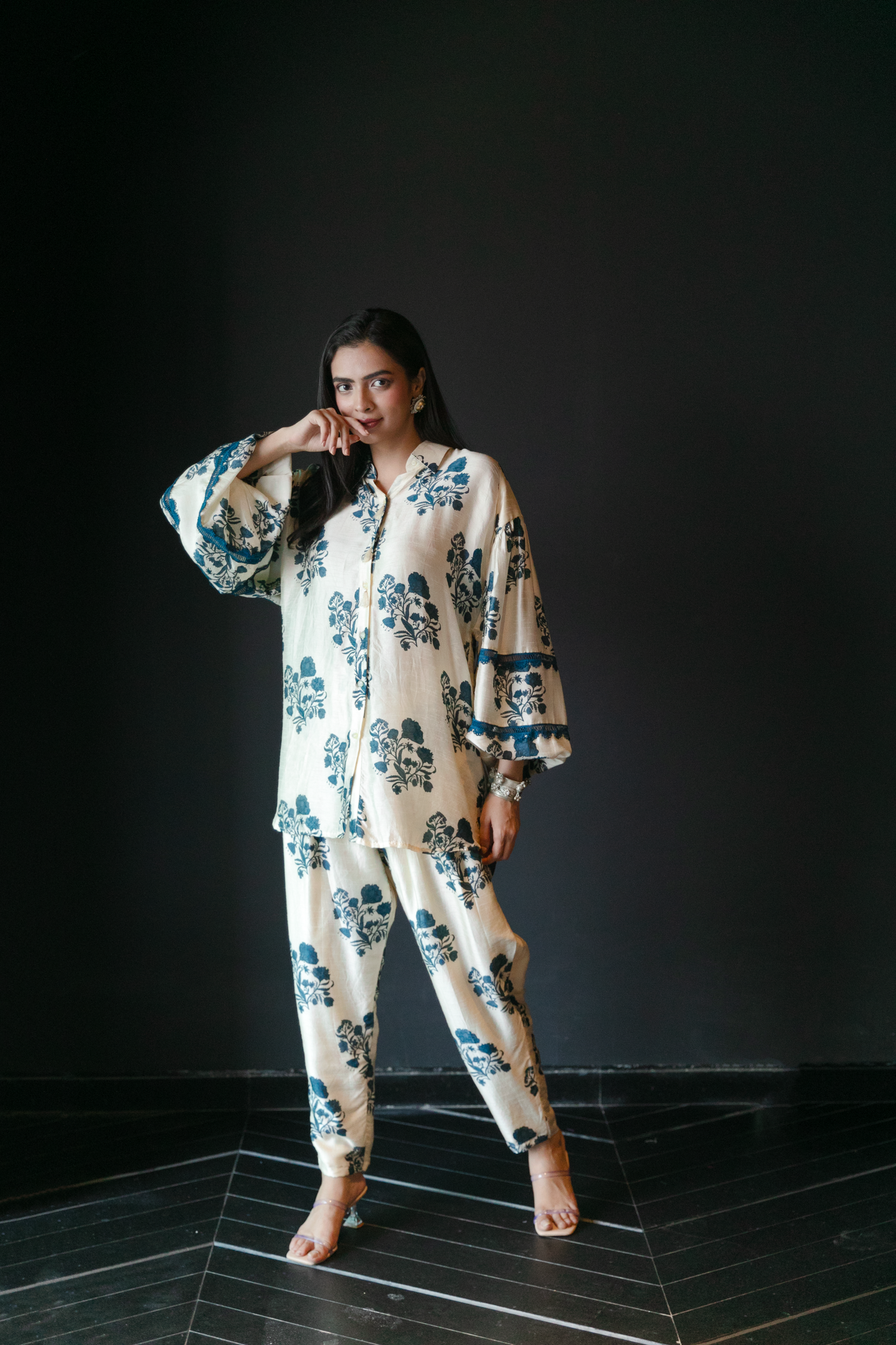 Blue Flower Bunch Co-ord Set