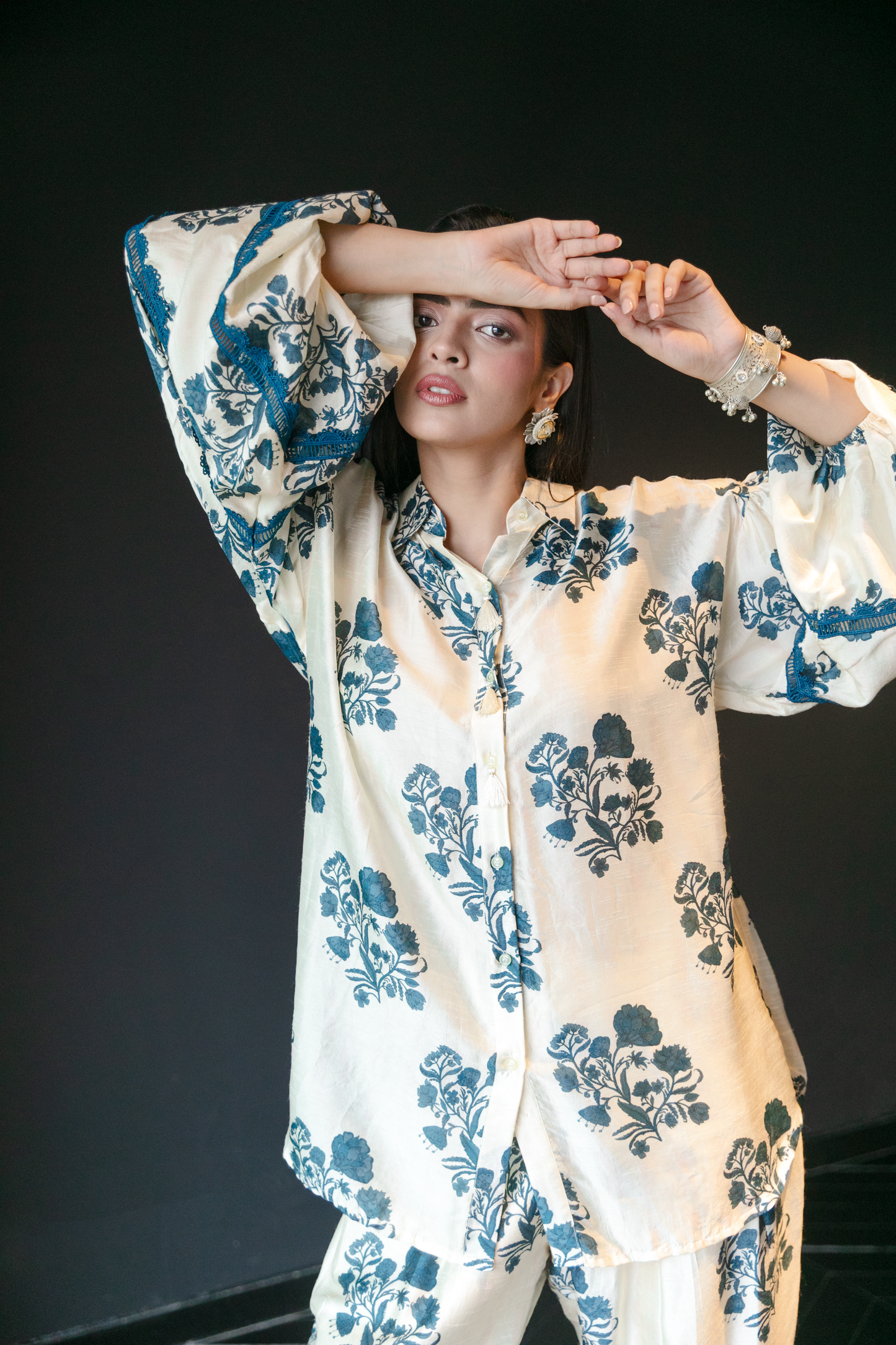Blue Flower Bunch Co-ord Set