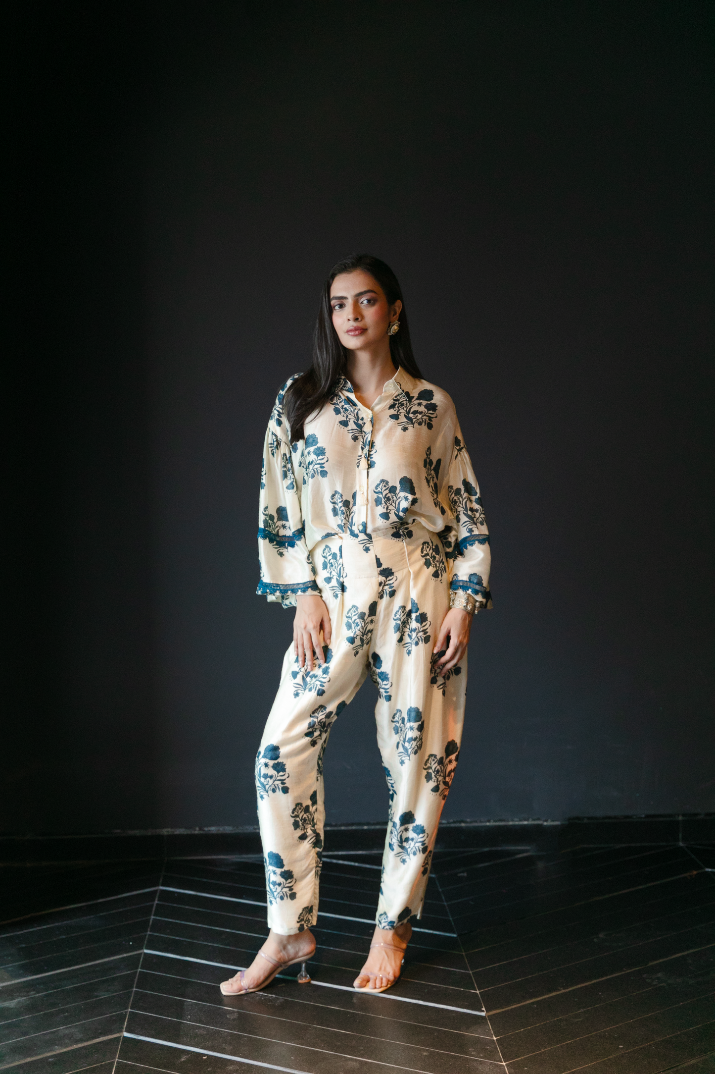Blue Flower Bunch Co-ord Set