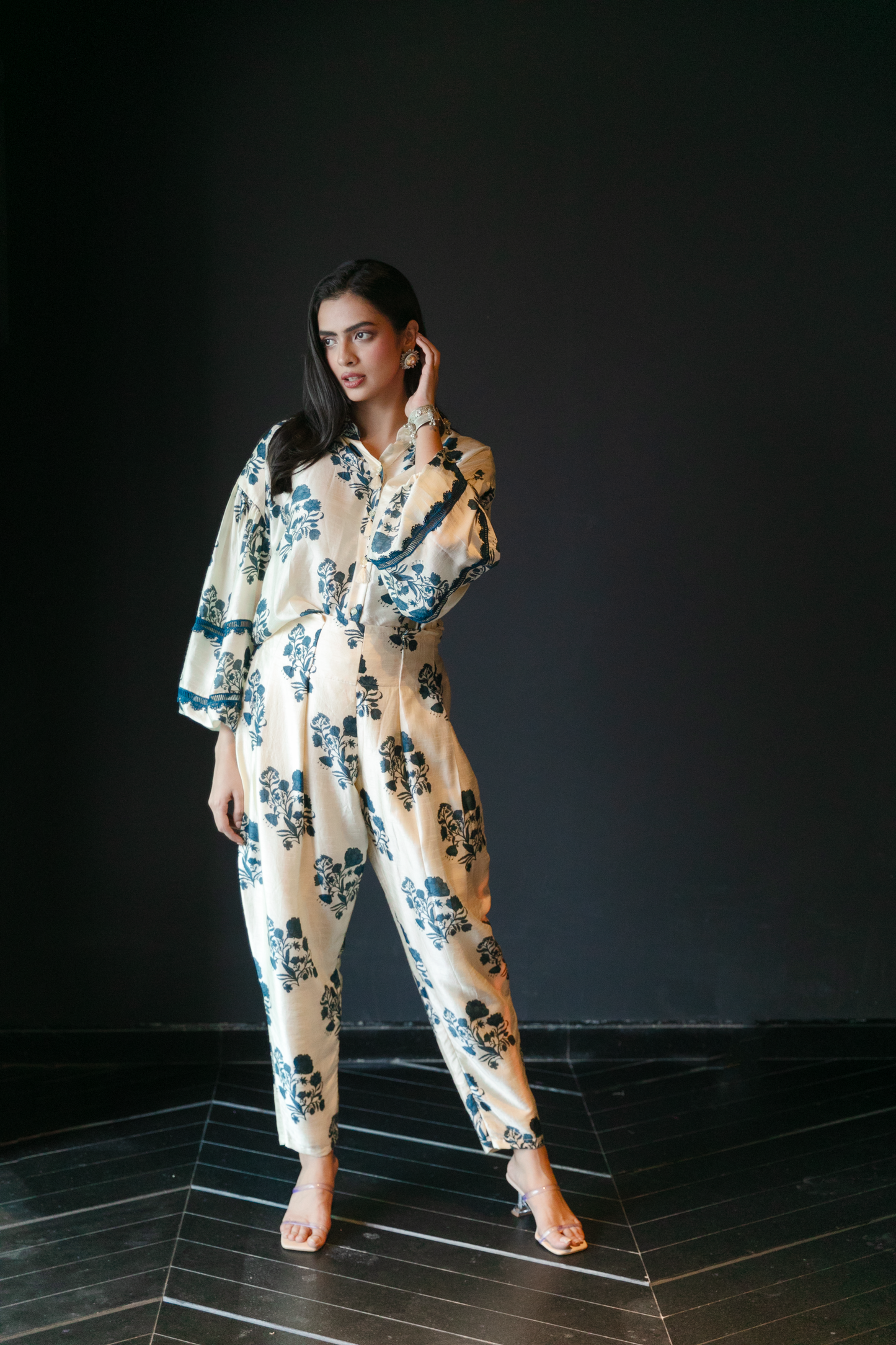 Blue Flower Bunch Co-ord Set