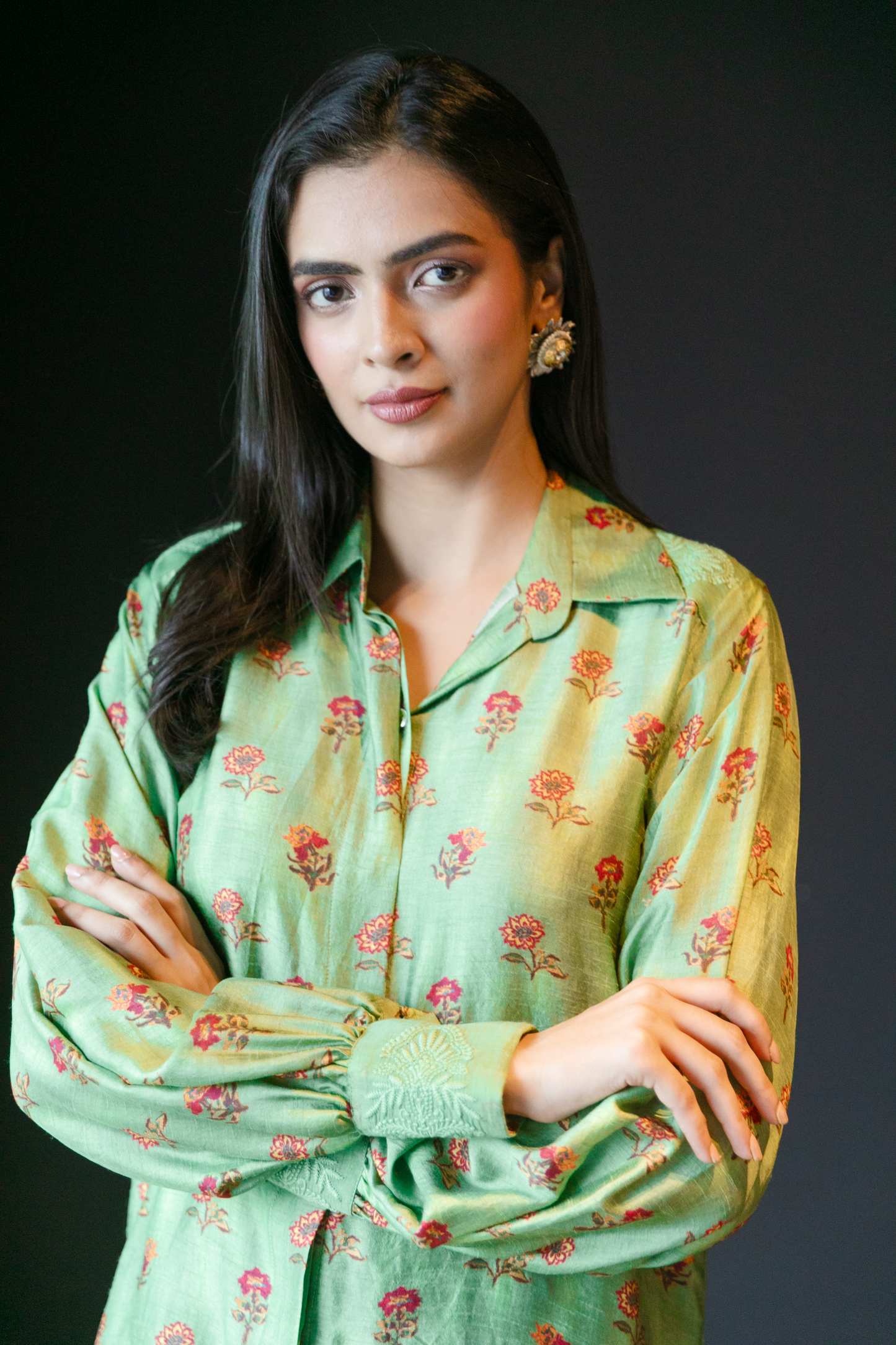 Green Flowery Shirt