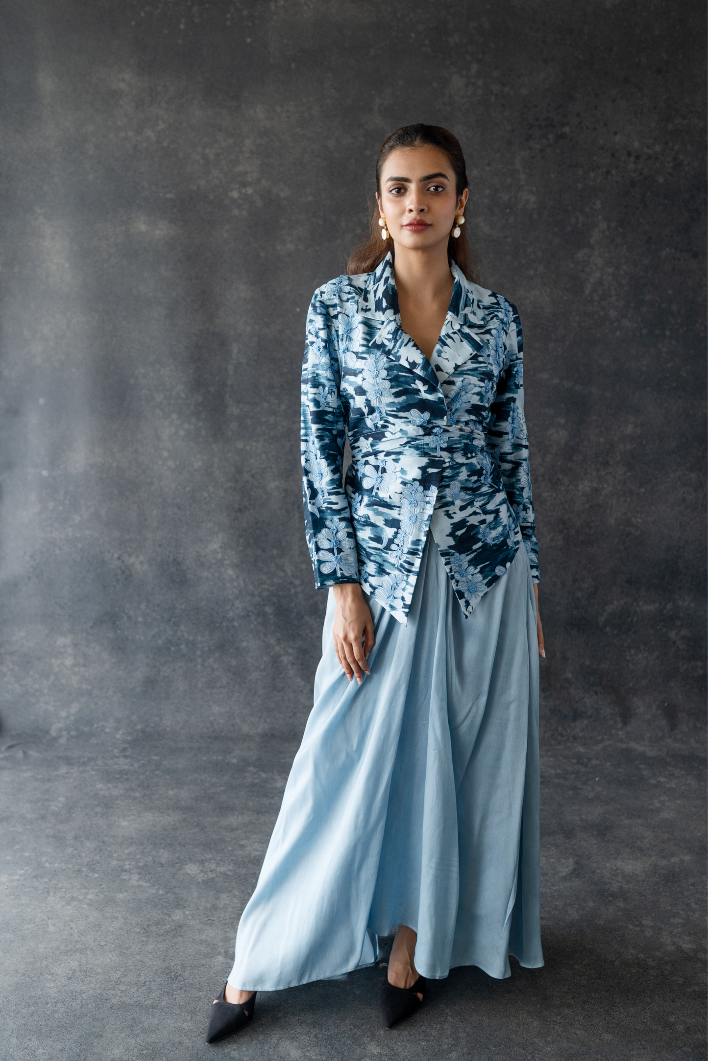 Luna drape skirt and jacket