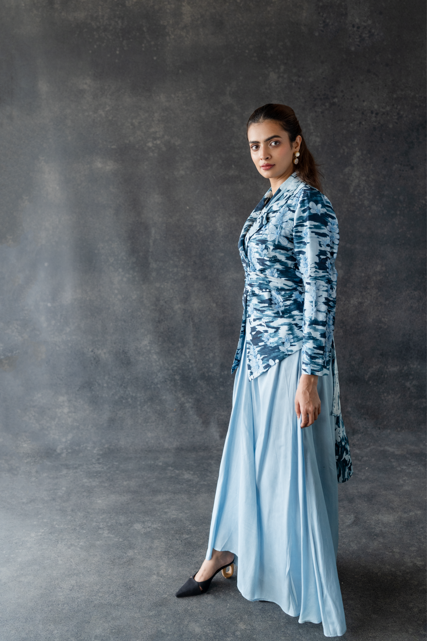 Luna drape skirt and jacket