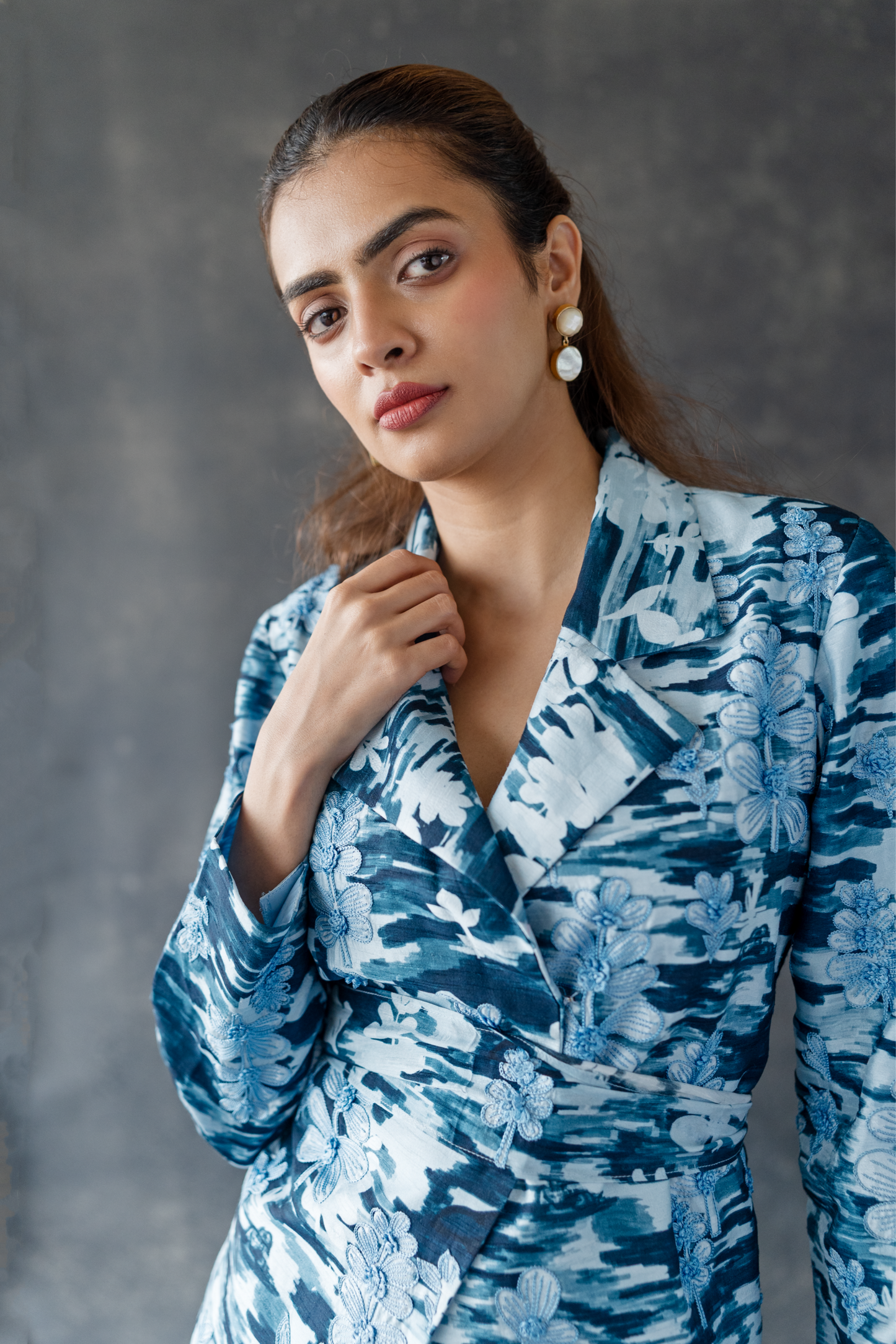 Luna drape skirt and jacket
