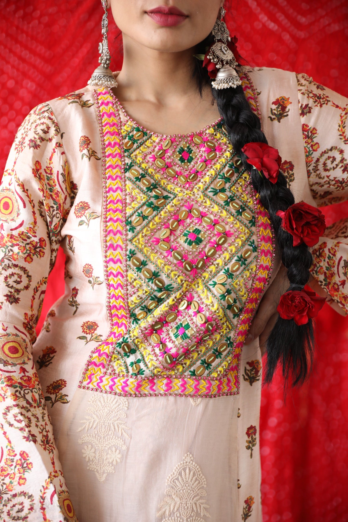 Beige Aline Kurta And Palazzo