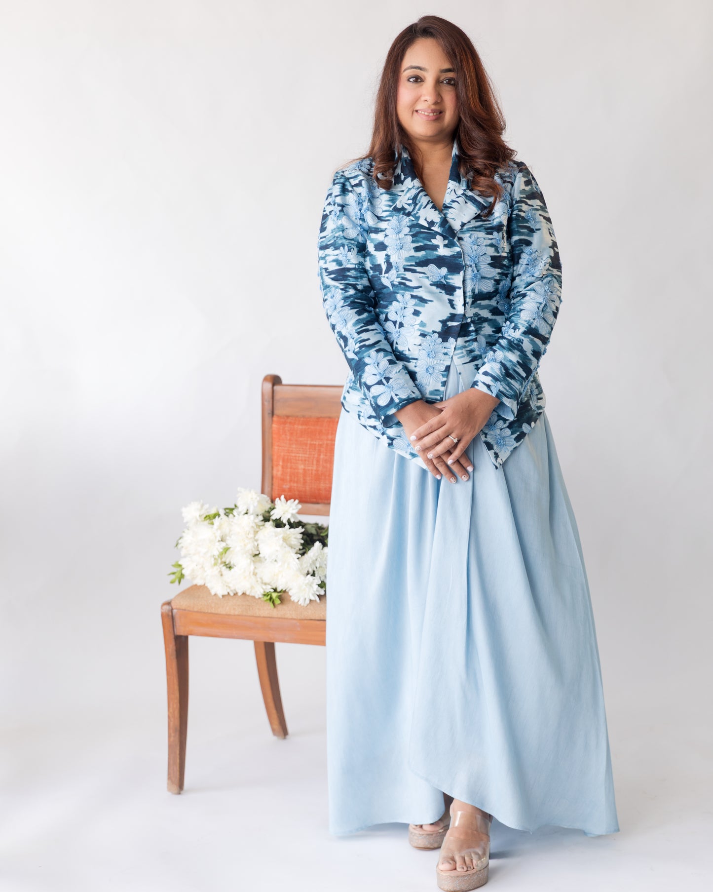 Luna drape skirt and jacket