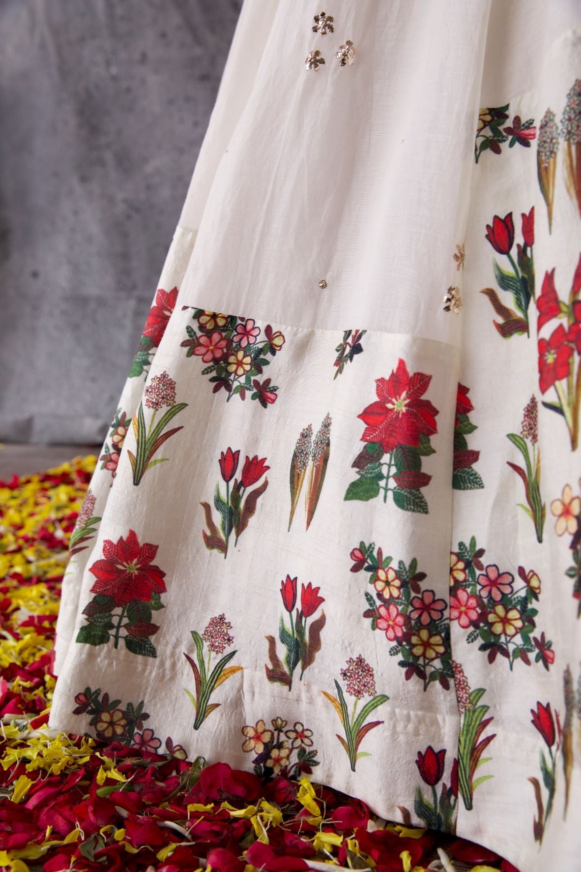 White Floral Lehenga