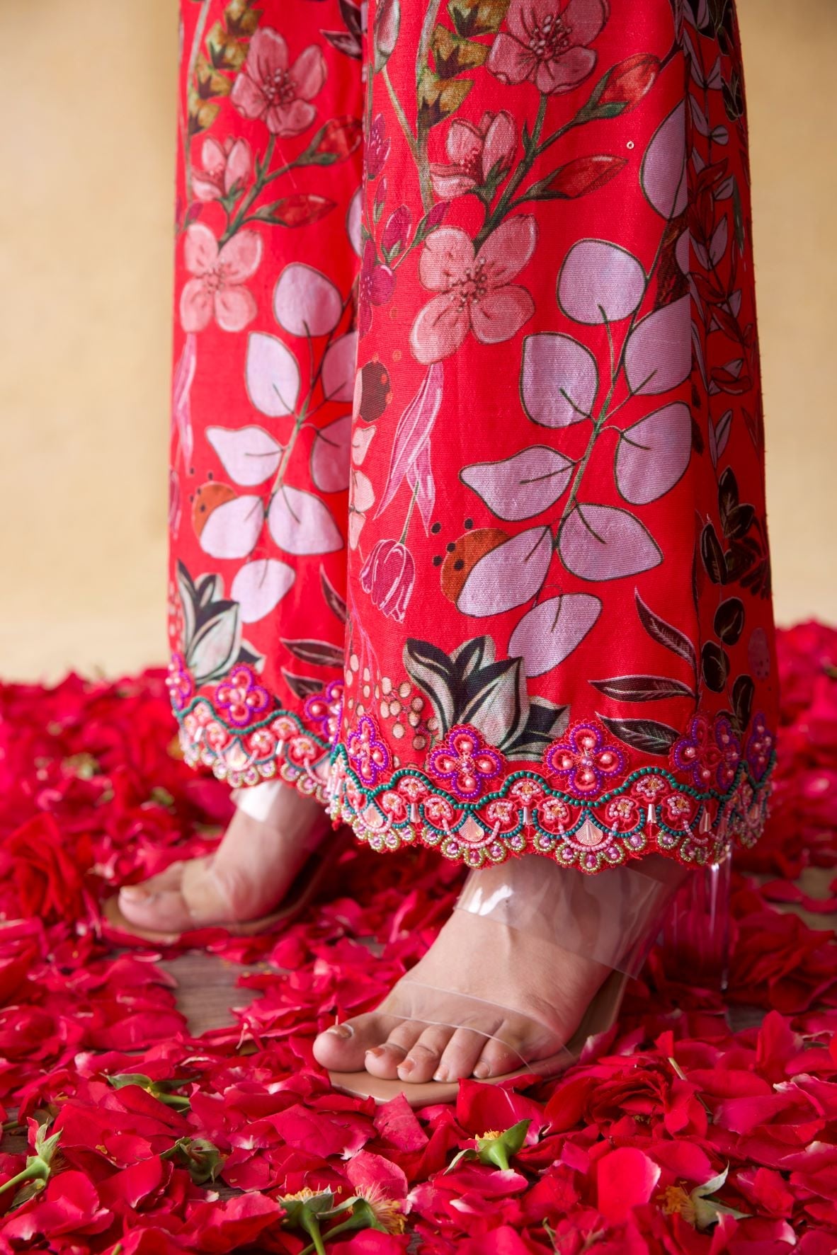 Pink Jacket, Top & Bell Pants