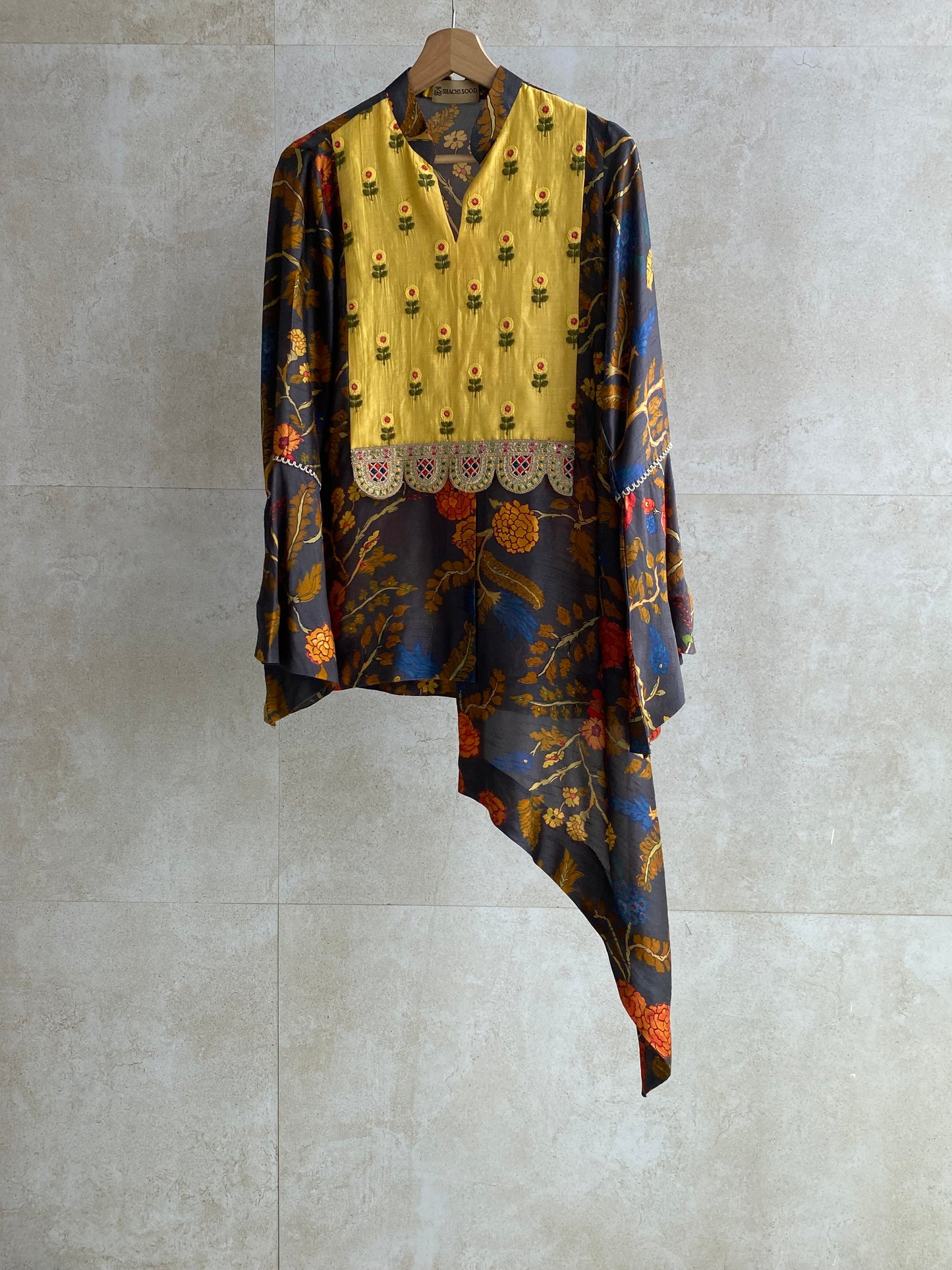 Grey Kalam Kurti