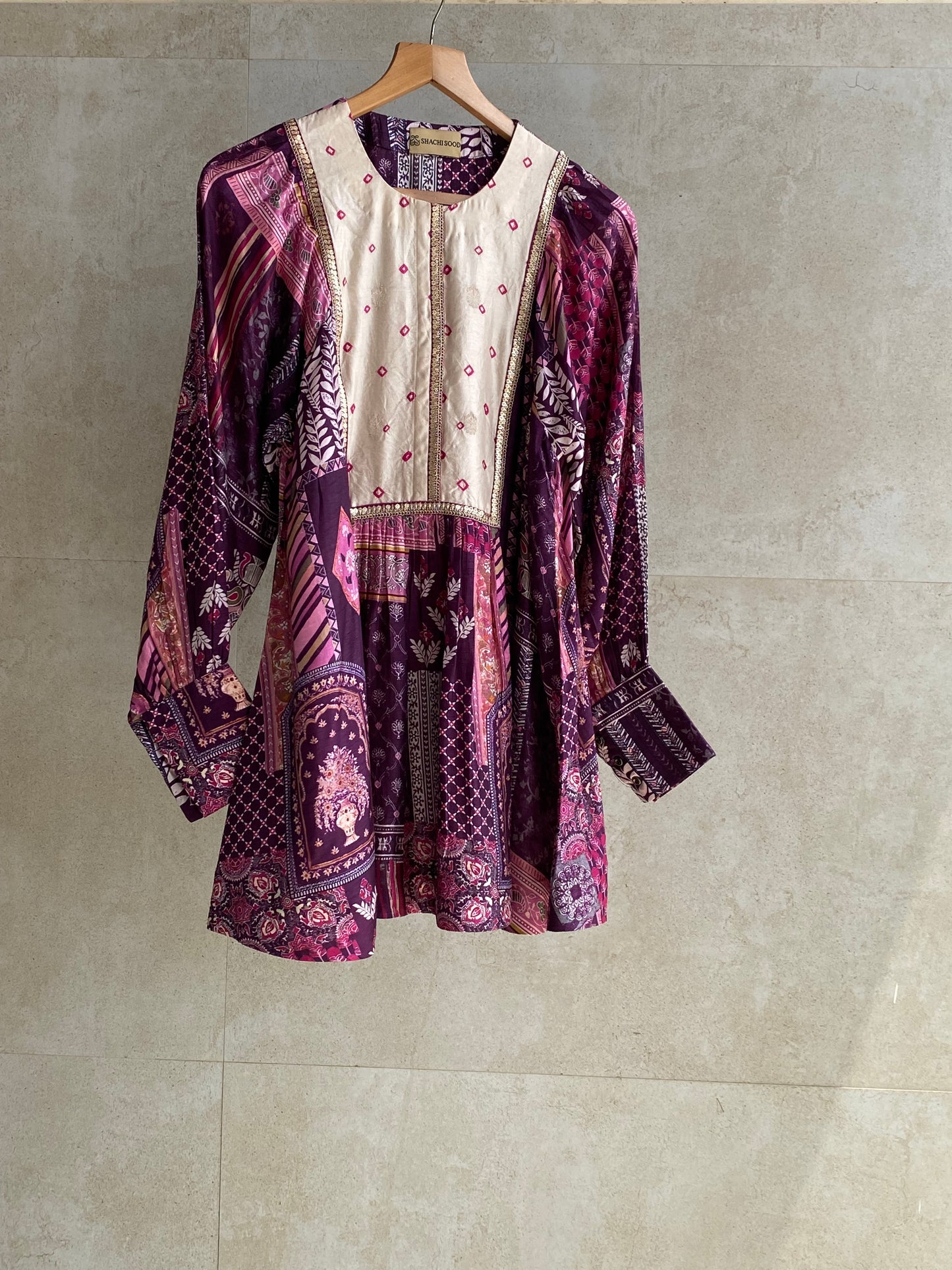 Purple pleated kurti