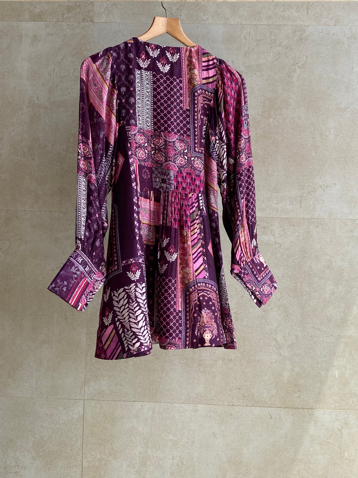 Purple pleated kurti