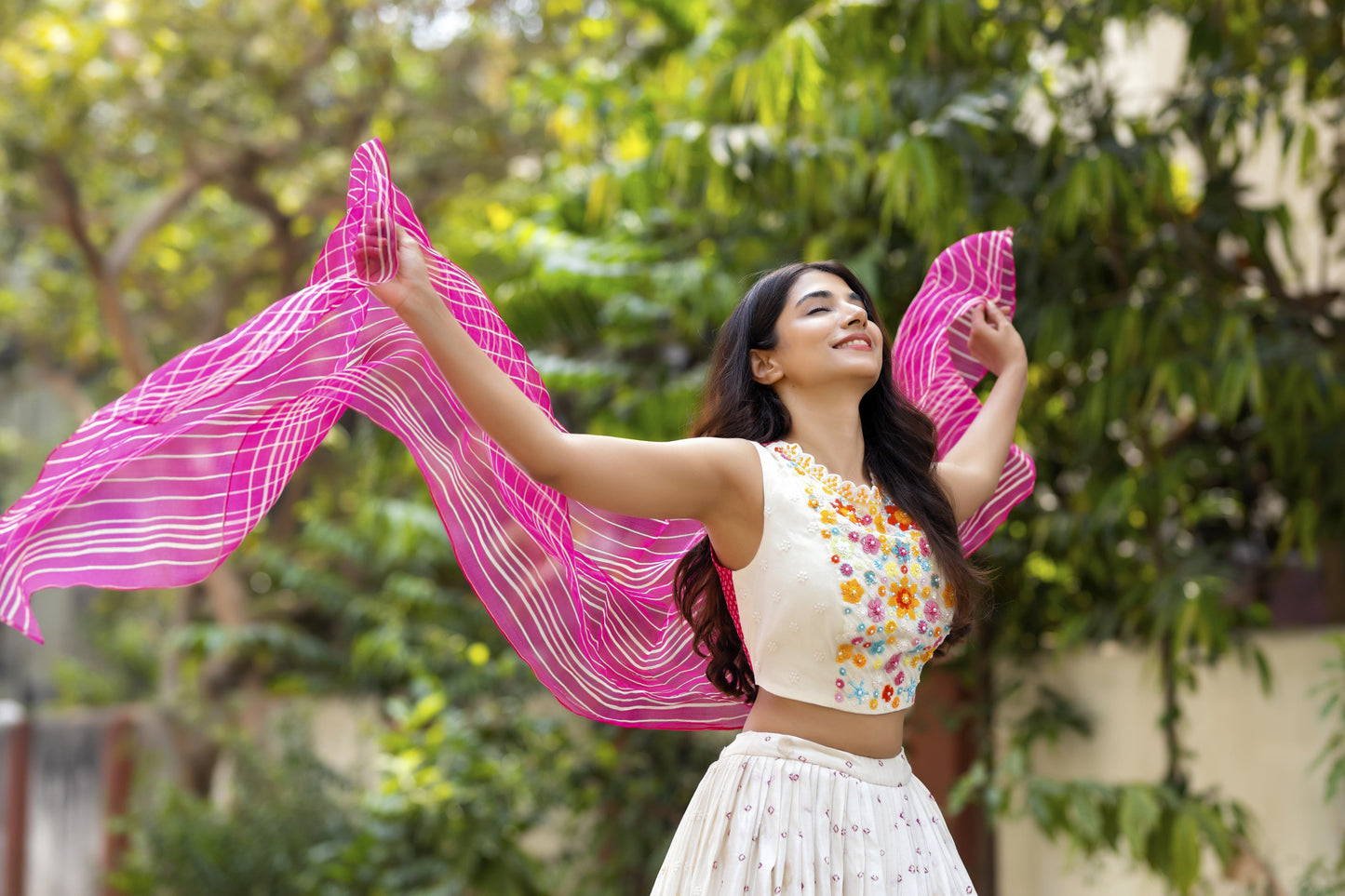 White Lehenga