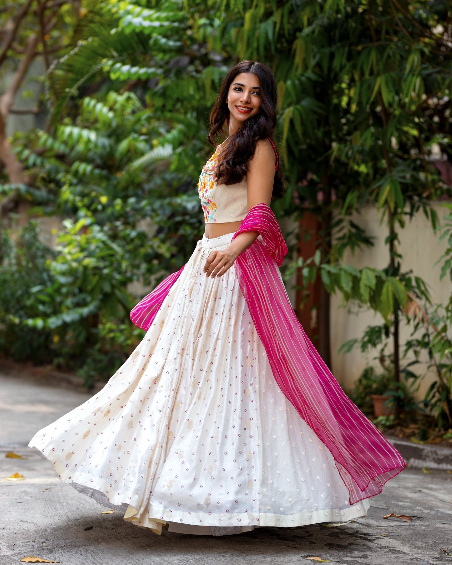 White Lehenga