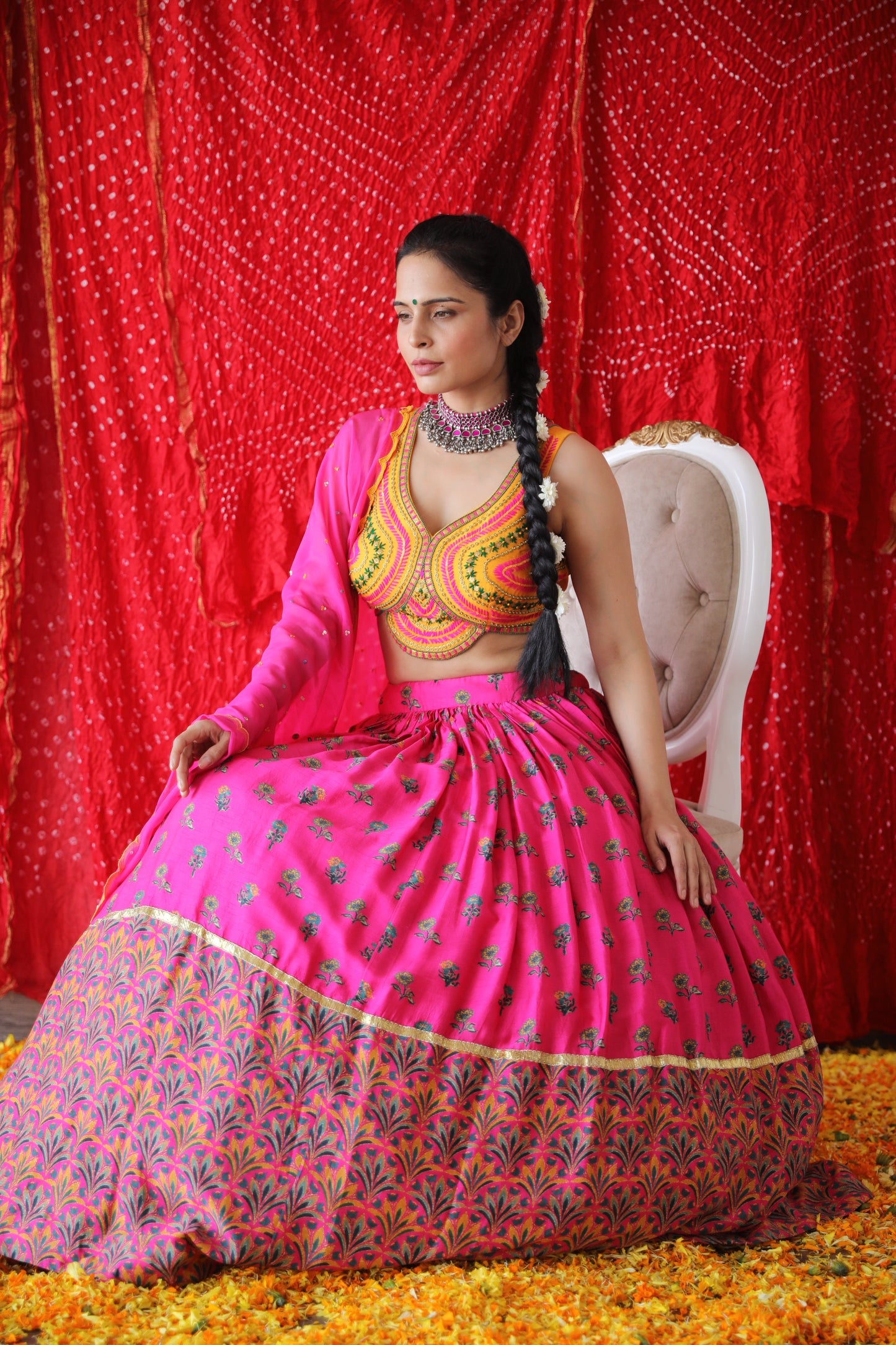 Hot Pink Lehenga & Blouse