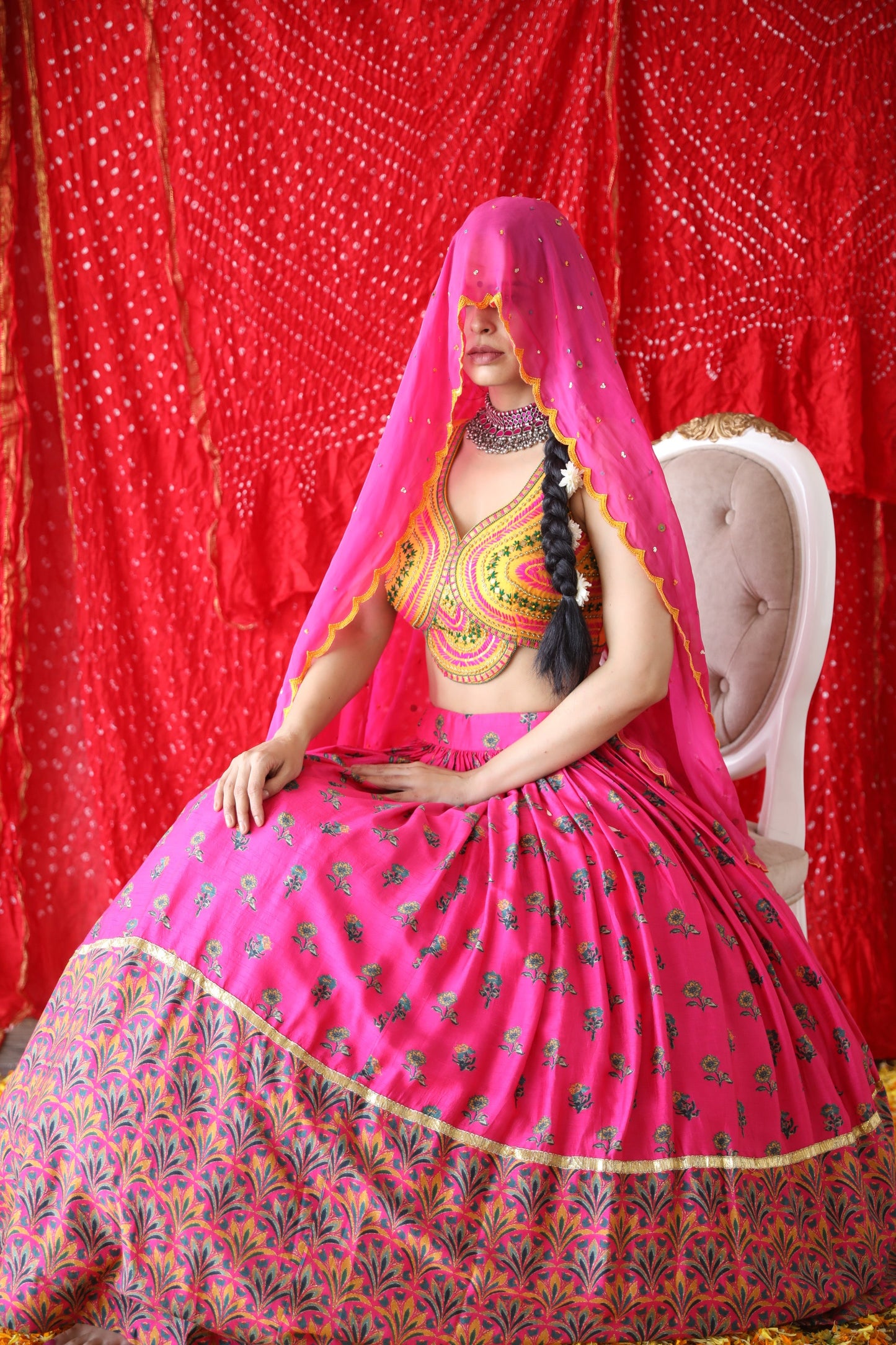 Hot Pink Lehenga & Blouse