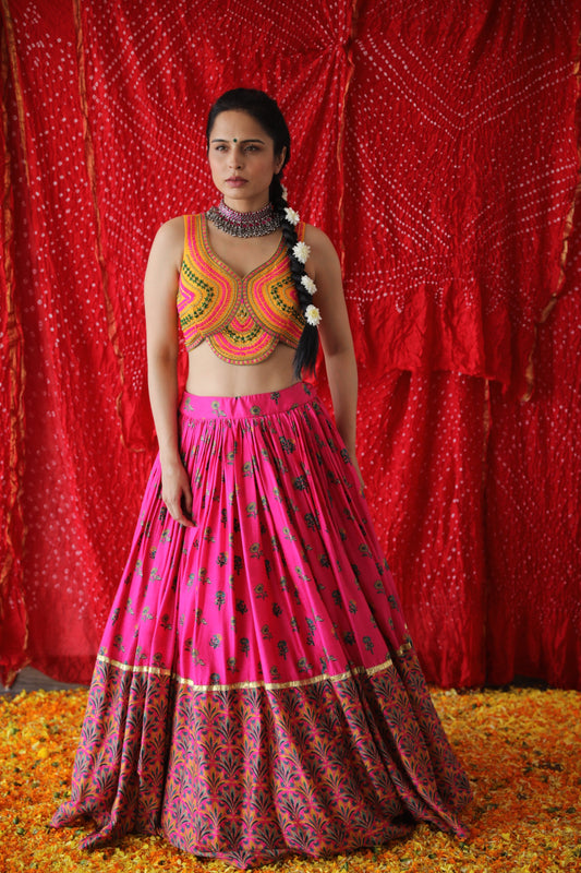 Hot Pink Lehenga & Blouse