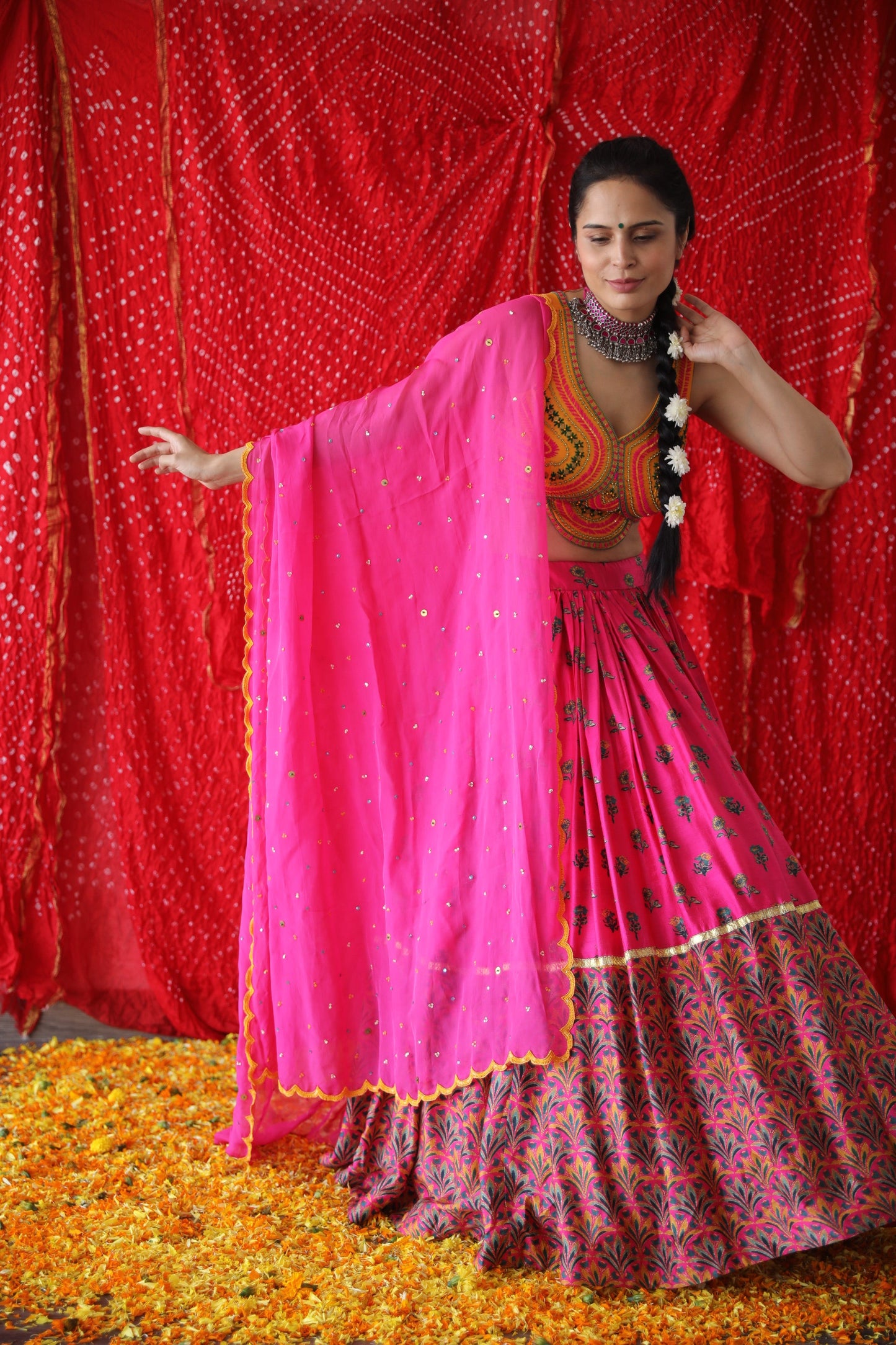Hot Pink Lehenga & Blouse