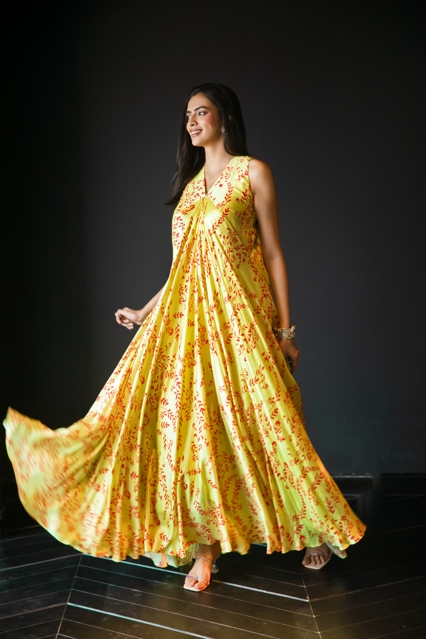 Lime Floral Dress