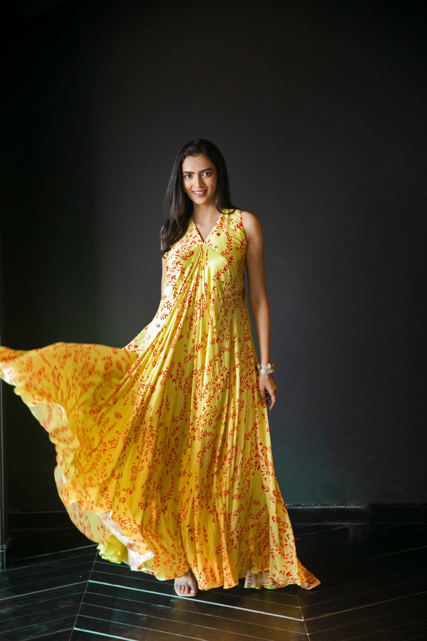 Lime Floral Dress