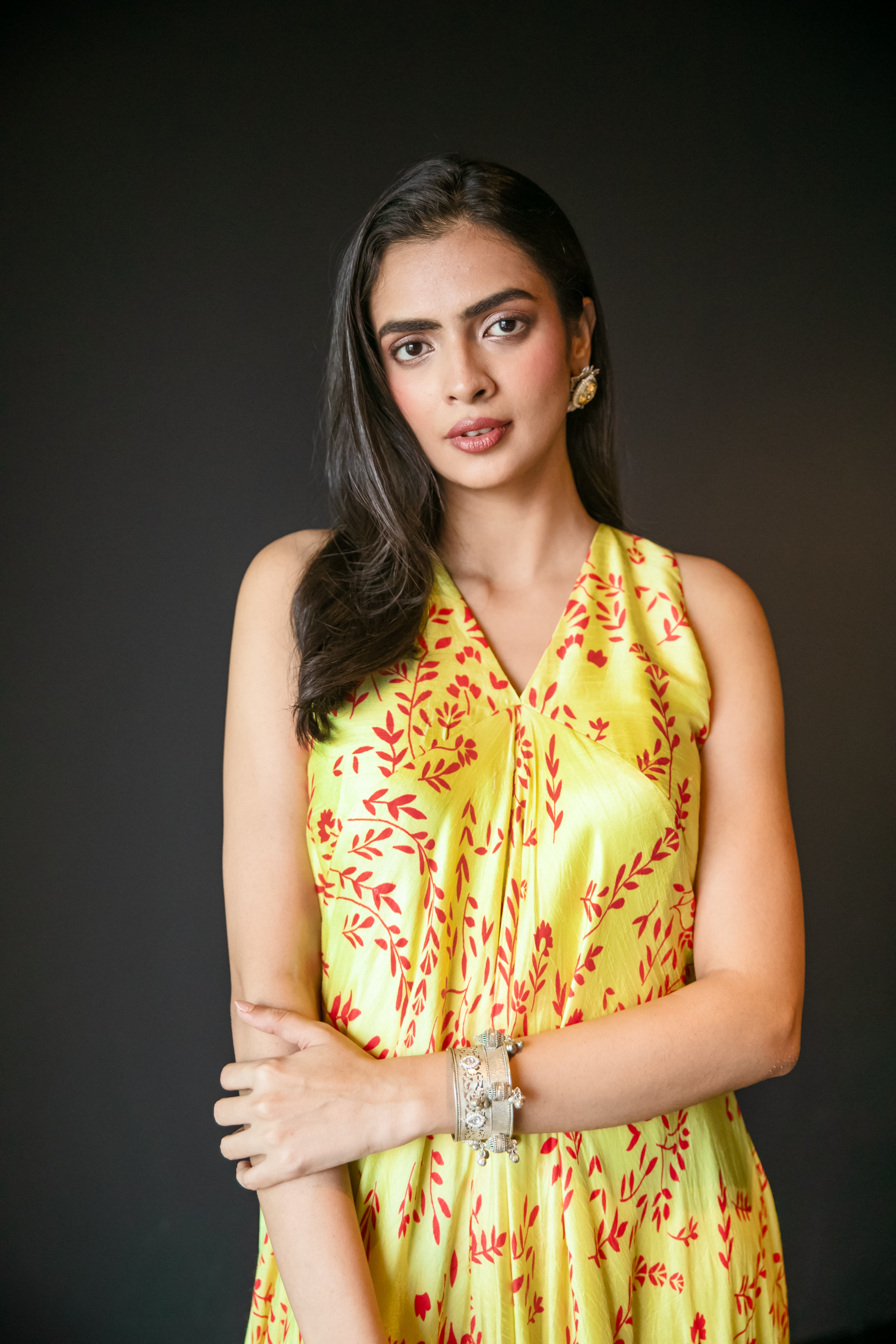 Lime Floral Dress