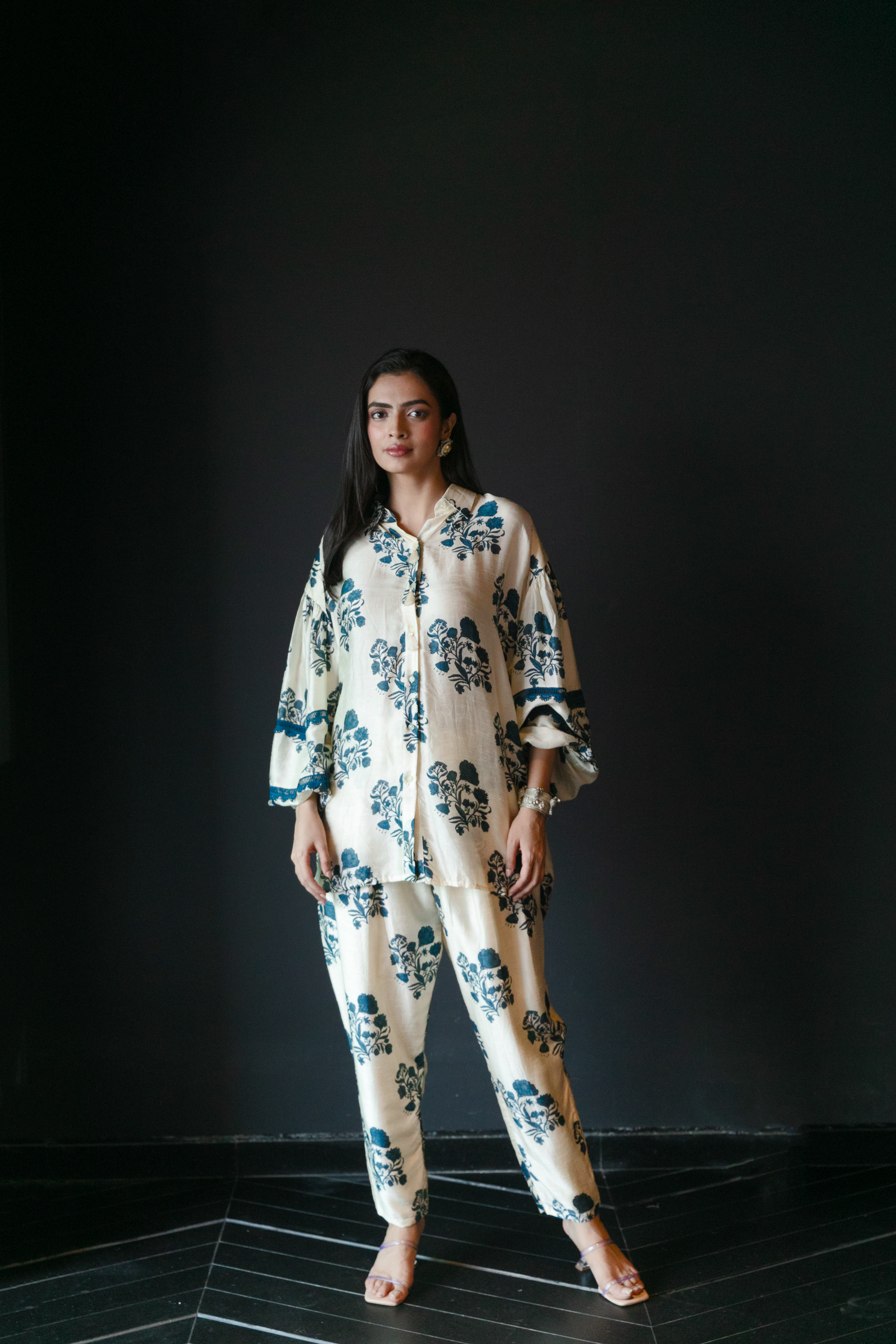 Blue Flower Bunch Co-ord Set