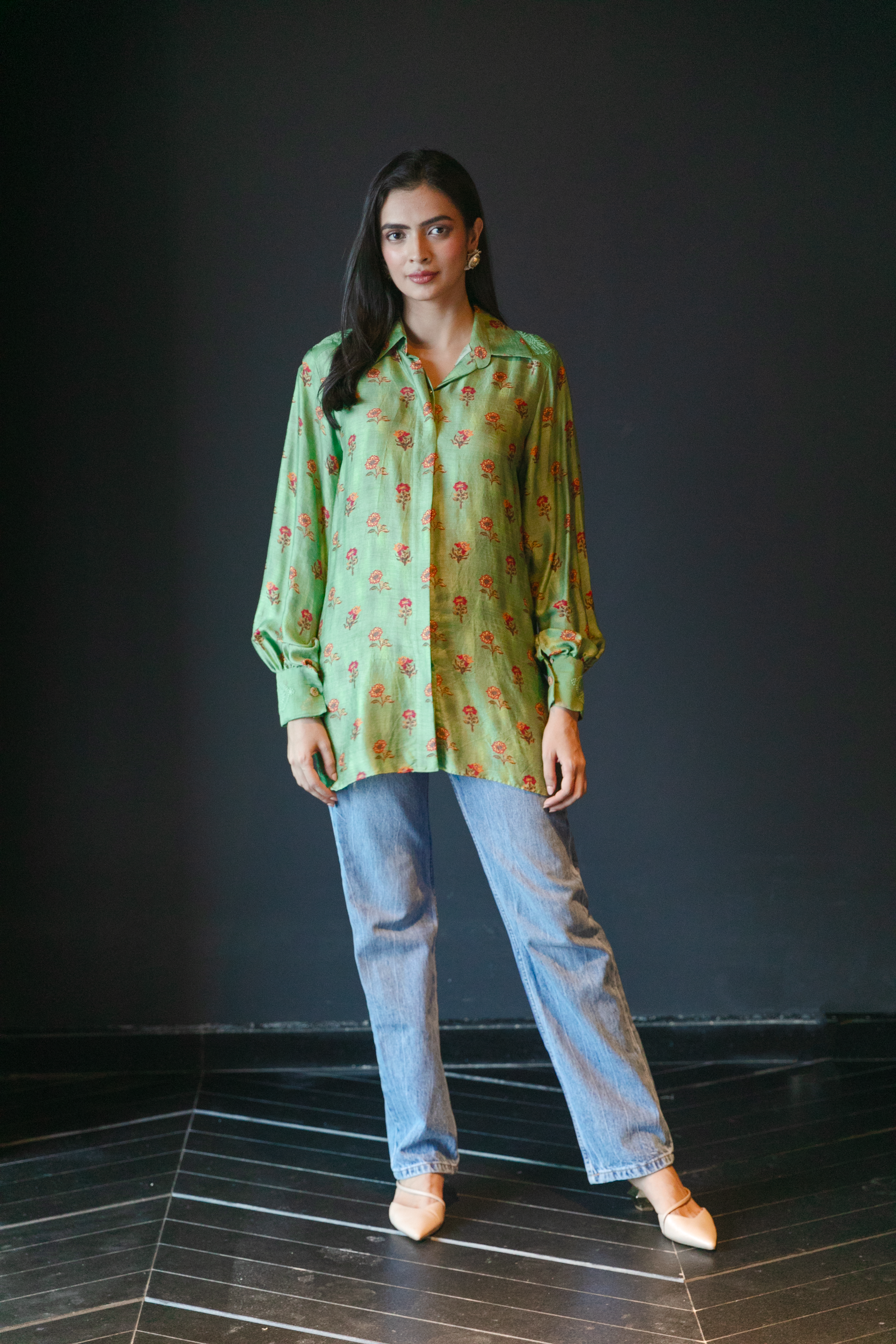 Green Flowery Shirt