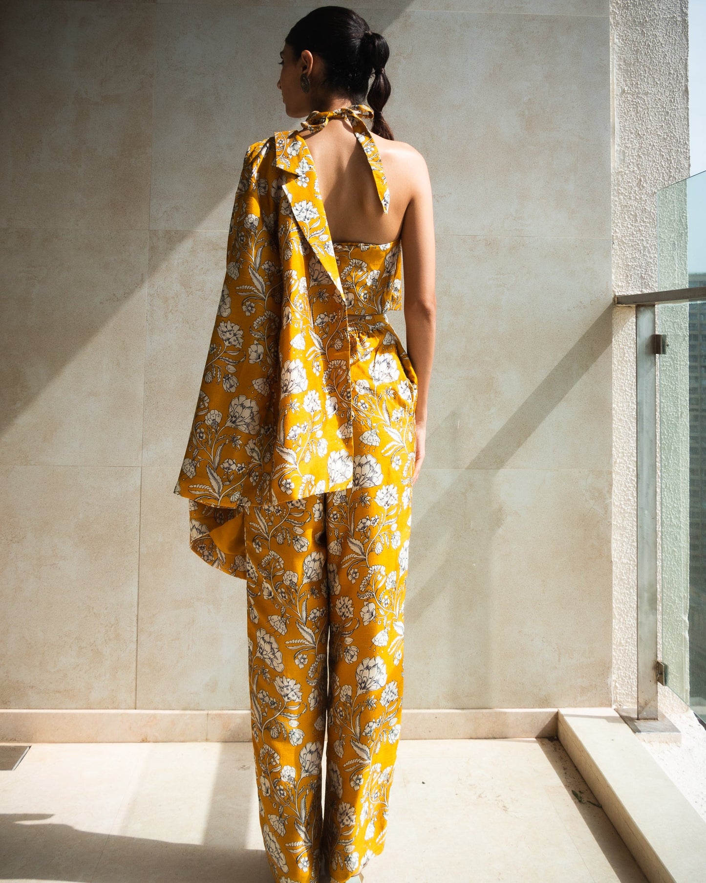 Yellow Flowery Pant Set