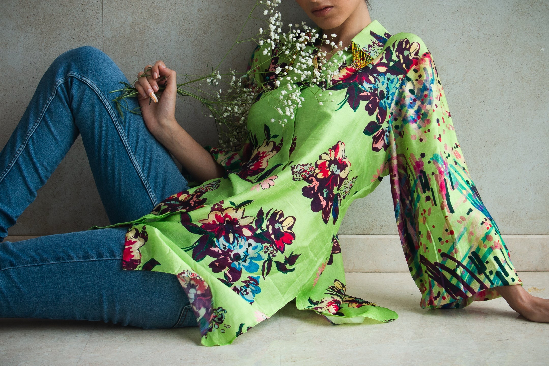 Green Flowery Shirt