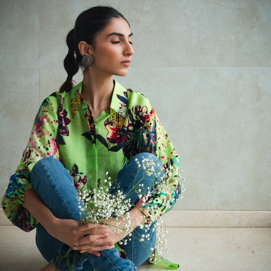 Green Flowery Shirt
