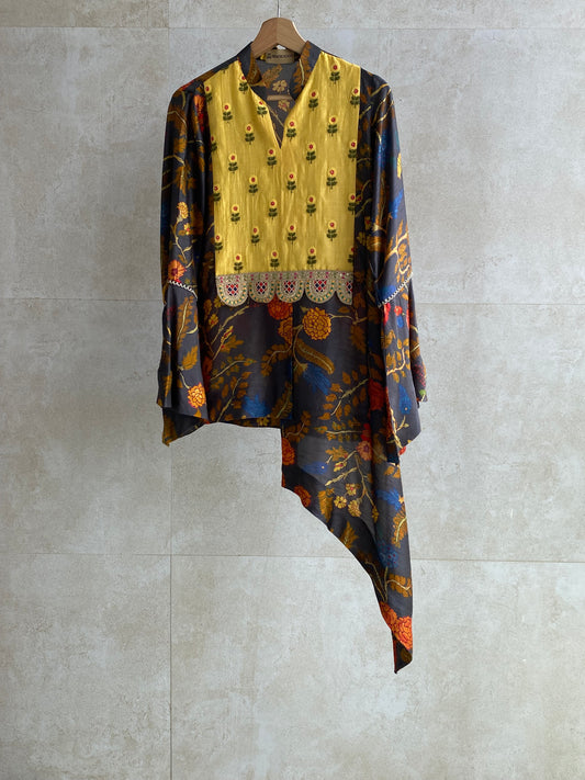 Grey Kalam Kurti