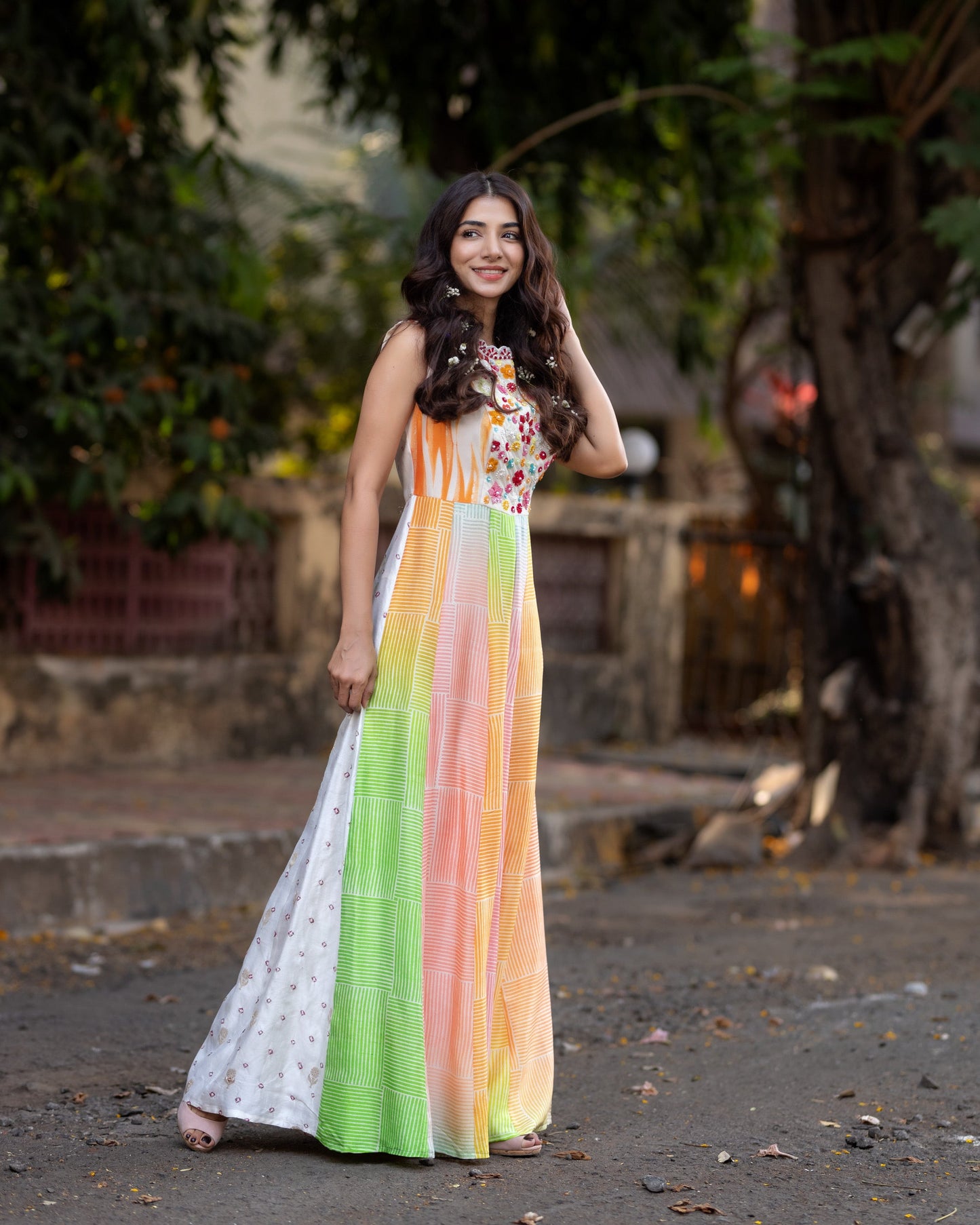 Multicoloured Embroidered Jumpsuit